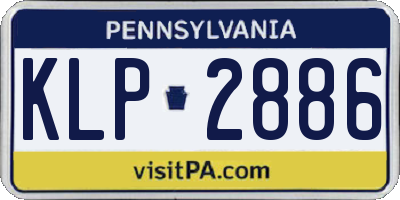 PA license plate KLP2886
