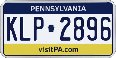 PA license plate KLP2896