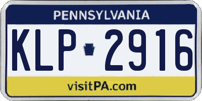 PA license plate KLP2916