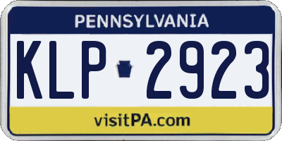 PA license plate KLP2923