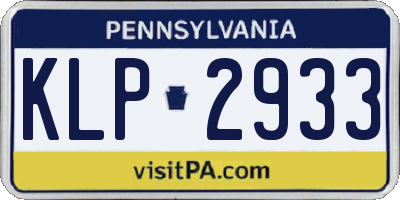 PA license plate KLP2933