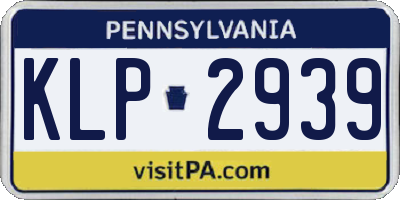 PA license plate KLP2939