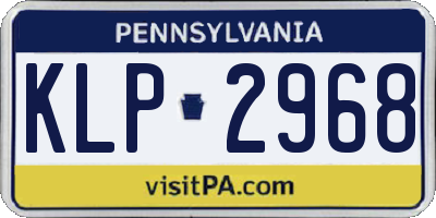 PA license plate KLP2968