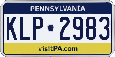 PA license plate KLP2983