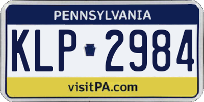 PA license plate KLP2984