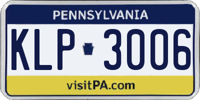 PA license plate KLP3006