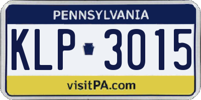 PA license plate KLP3015