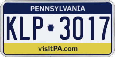 PA license plate KLP3017