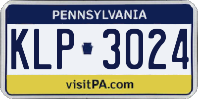 PA license plate KLP3024