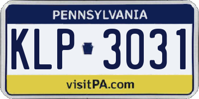 PA license plate KLP3031