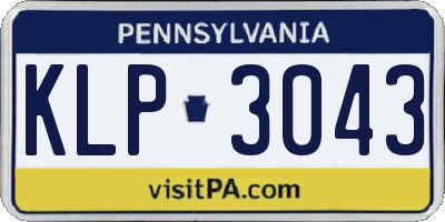 PA license plate KLP3043