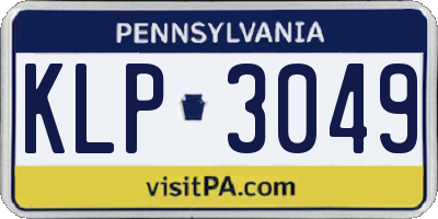 PA license plate KLP3049