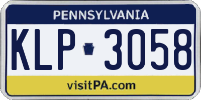 PA license plate KLP3058