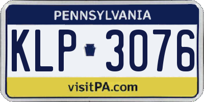 PA license plate KLP3076