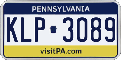 PA license plate KLP3089