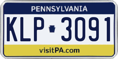 PA license plate KLP3091