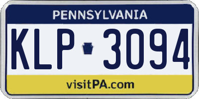 PA license plate KLP3094