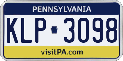 PA license plate KLP3098