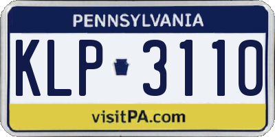 PA license plate KLP3110