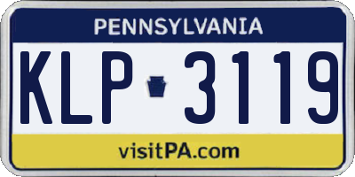 PA license plate KLP3119