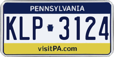 PA license plate KLP3124