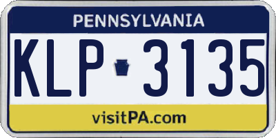 PA license plate KLP3135