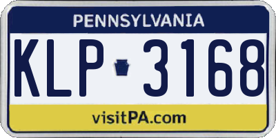 PA license plate KLP3168