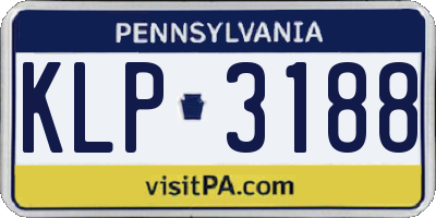 PA license plate KLP3188