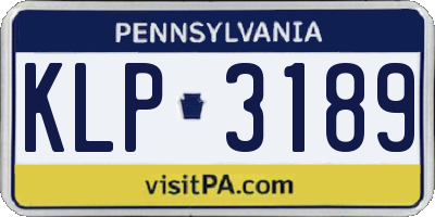 PA license plate KLP3189