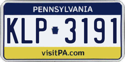 PA license plate KLP3191