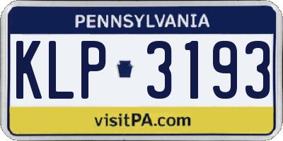 PA license plate KLP3193