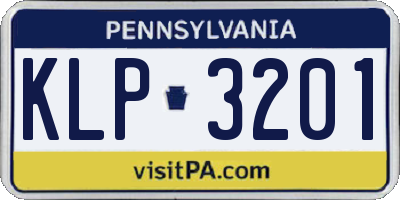 PA license plate KLP3201