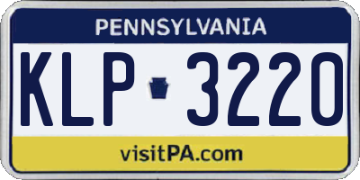 PA license plate KLP3220