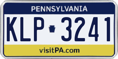 PA license plate KLP3241