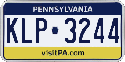 PA license plate KLP3244