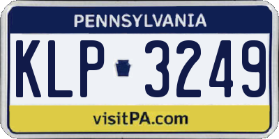 PA license plate KLP3249