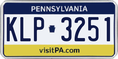 PA license plate KLP3251