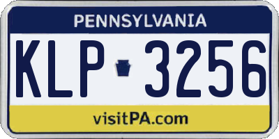 PA license plate KLP3256