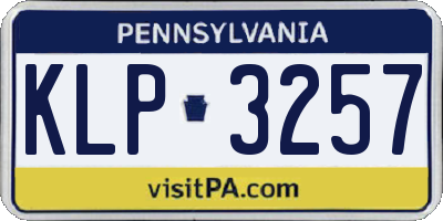 PA license plate KLP3257