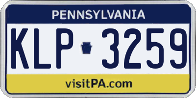 PA license plate KLP3259