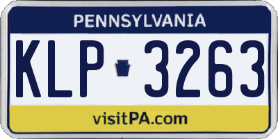 PA license plate KLP3263