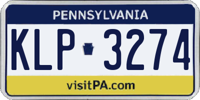 PA license plate KLP3274