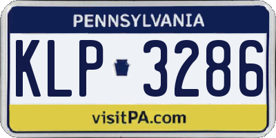 PA license plate KLP3286