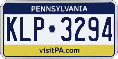 PA license plate KLP3294