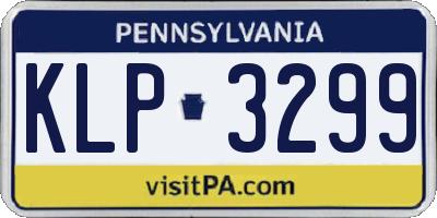 PA license plate KLP3299