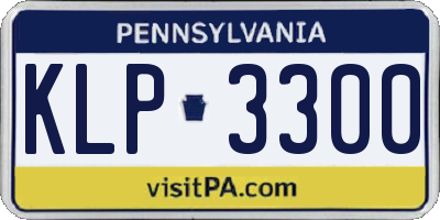 PA license plate KLP3300