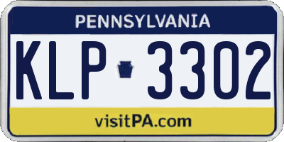 PA license plate KLP3302