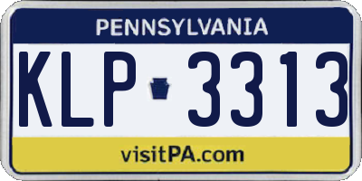 PA license plate KLP3313