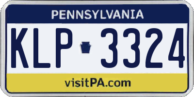 PA license plate KLP3324
