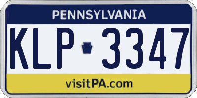 PA license plate KLP3347